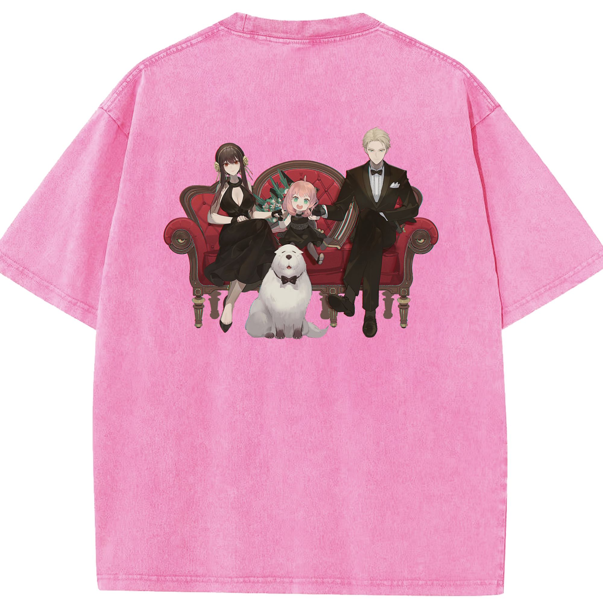 （画像用） SPY×FAMILY间谍家家酒 綿100% ヴィンテージ風 半袖Tシャツ（背面プリント）